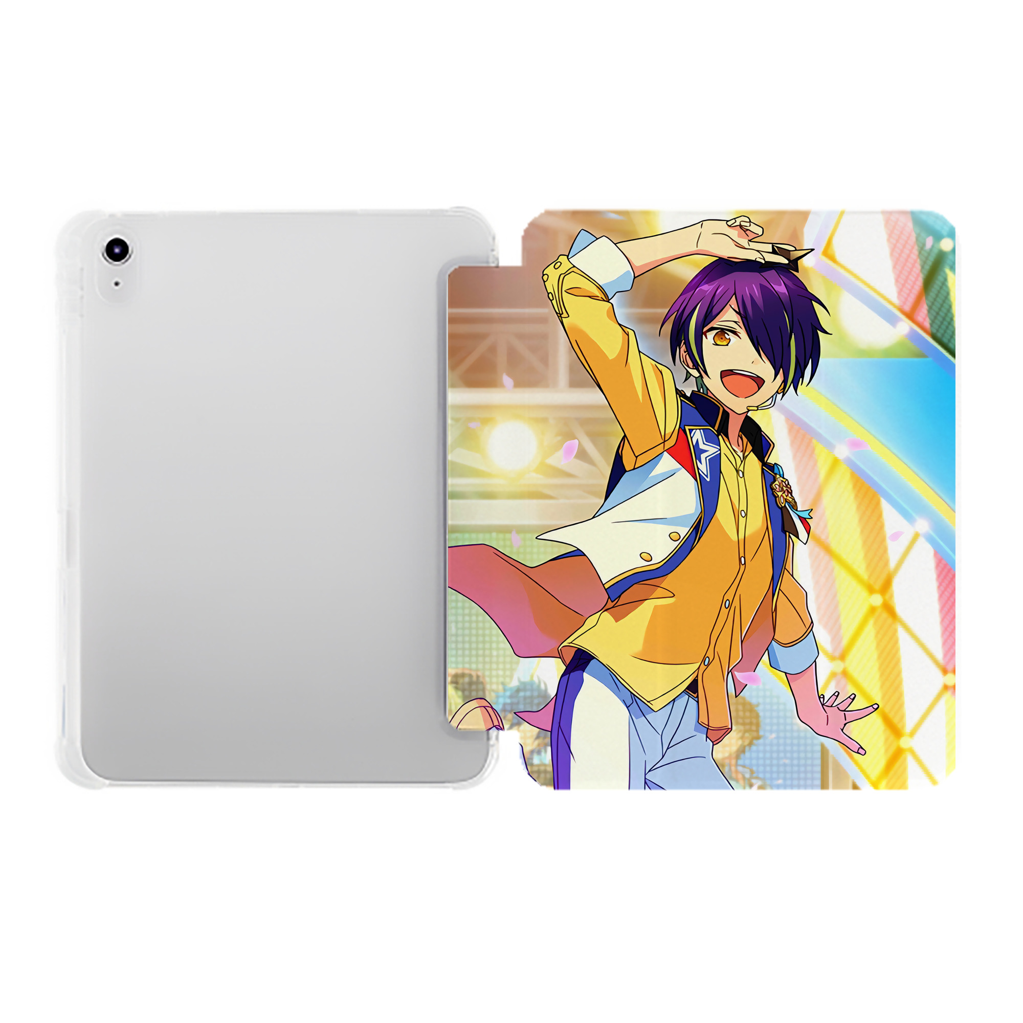 （画像用） あんさんぶるスターズ! Ensemble Stars IPad ケース ペン収納付き 三つ折りスタンド PUレザー×シリコン 対応機種9.5/10.5/10.9インチ